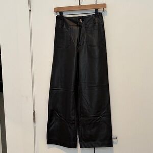 Maeve Colette Faux Leather Wide Leg